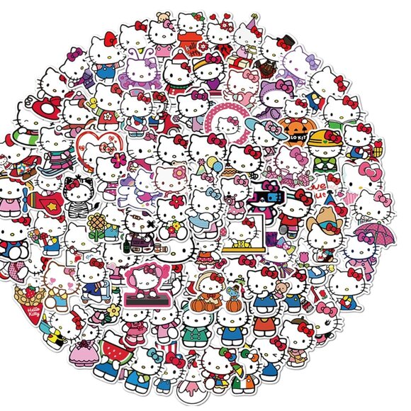 50 Pcs Cartoon Hello Kitty Stickers for Water Bottles, Waterproof Durable. - Picture 3 of 6